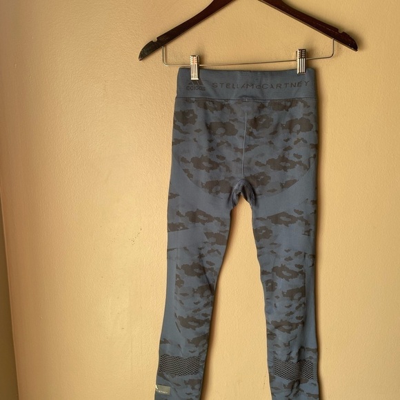 Adidas by Stella McCartney Blue Stretch Jaquard Leopard Tight Leggings in Blue - Picture 7 of 10